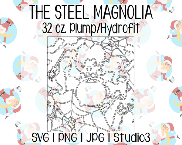 Witch Sisters Burst Template | Seamless Tumbler Wrap | The Steel Magnolia 32 oz. Plump/Hydrofit | SVG PNG JPG Studio3