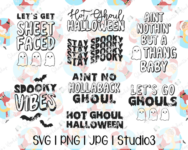 Halloween Bundle | Hot Ghoul Halloween | Let's Go Ghouls | Stay Spooky | Spooky Vibes | Digital Download | SVG PNG JPG Studio3