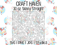 Seamless Leopard Template | Craft Haven 30 oz. Skinny Straight | SVG PNG JPG Studio3