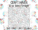 Seamless Leopard Template | Craft Haven 30 oz. Skinny Straight | SVG PNG JPG Studio3