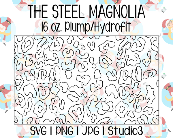 Seamless Leopard Template | The Steel Magnolia 16 oz. Plump/Hydrofit | SVG PNG JPG Studio3