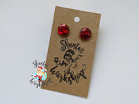 Red 12mm Studs