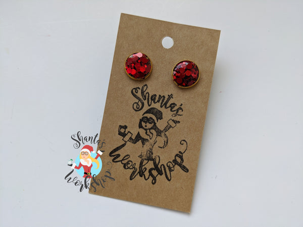 Red 12mm Studs