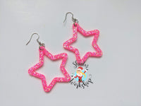 Hot Pink Star Earrings
