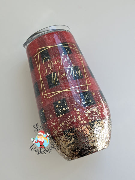 17 oz. Wine Tumbler "Sweater Weather"
