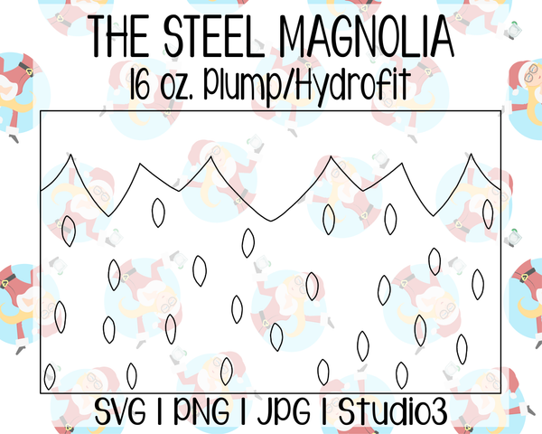Strawberry Tumbler Template | The Steel Magnolia 16 oz. Plump/Hydrofit | SVG PNG JPG Studio3