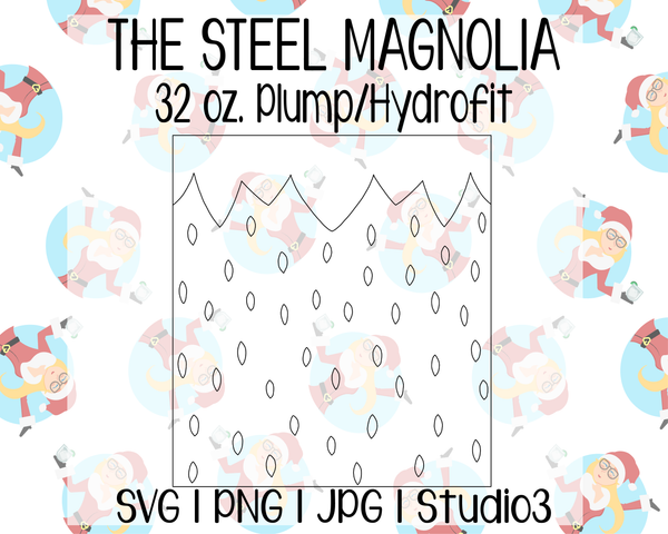 Strawberry Tumbler Template | The Steel Magnolia 32 oz. Plump/Hydrofit | SVG PNG JPG Studio3
