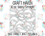 Dolphin Burst Tumbler Template | Craft Haven 30 oz. Skinny | SVG PNG JPG Studio3