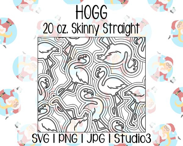 Flamingo Burst Template | Hogg 20 oz. Skinny Straight | SVG PNG JPG Studio3