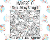 Flamingo Burst Template | MakerFlo 20 oz. Skinny Straight | SVG PNG JPG Studio3