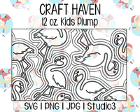 Flamingo Burst Template | Craft Haven 12 oz. Kid Sport | SVG PNG JPG Studio3