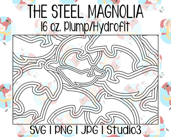 Dolphin Burst Tumbler Template | The Steel Magnolia 16 oz. Plump/Hydrofit | SVG PNG JPG Studio3