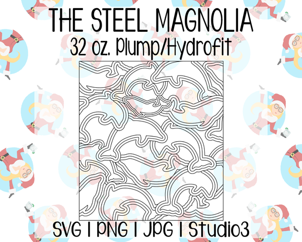 Dolphin Burst Template | The Steel Magnolia 32 oz. Plump/Hydrofit | SVG PNG JPG Studio3