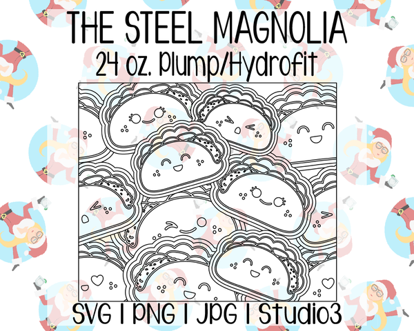 Tacos Burst Template | The Steel Magnolia 24 oz. Plump/Hydrofit | SVG PNG JPG Studio3