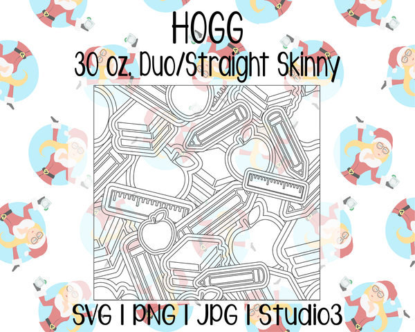 Back to School Burst Template | Hogg 30 oz. Duo/Skinny Straight | SVG PNG JPG Studio3