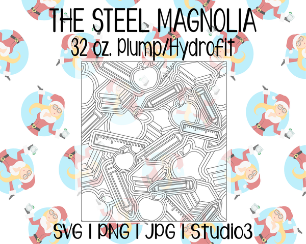 Back to School Burst Template | The Steel Magnolia 32 oz. Plump/Hydrofit | SVG PNG JPG Studio3