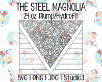 Spring Flowers Burst & Stripes V-Split Template | The Steel Magnolia 24 oz. Plump/Hydrofit | SVG PNG JPG Studio3