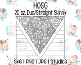 Spring Flowers Burst & Stripes V-Split Template | Hogg 20 oz. Skinny | SVG PNG JPG Studio3