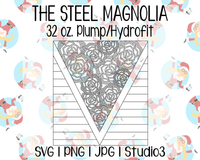 Spring Flowers Burst & Stripes V-Split Template | The Steel Magnolia 32 oz. Plump/Hydrofit | SVG PNG JPG Studio3
