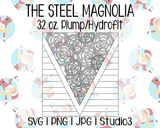Spring Flowers Burst & Stripes V-Split Template | The Steel Magnolia 32 oz. Plump/Hydrofit | SVG PNG JPG Studio3